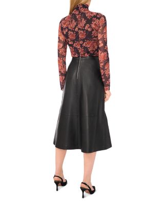 Lyndelle Leather Midi Skirt
