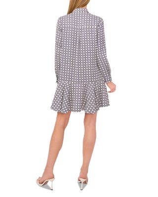 Drop Waist Ruffled Hem Dress