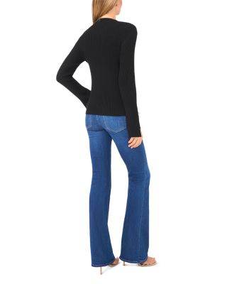 Alivia Mock Neck Button Cuff Sweater