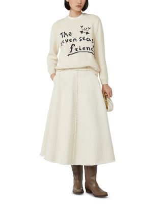 Alvaro Fringe Trim Midi Skirt