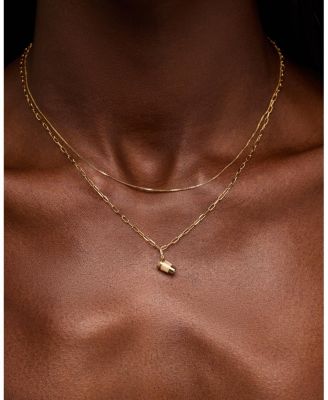  Solid Gold Coffee Charm Necklace