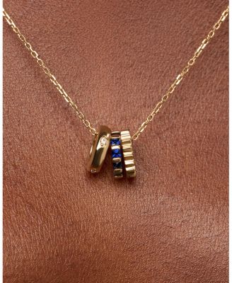  Solid Sapphire Zeno Charm Necklace