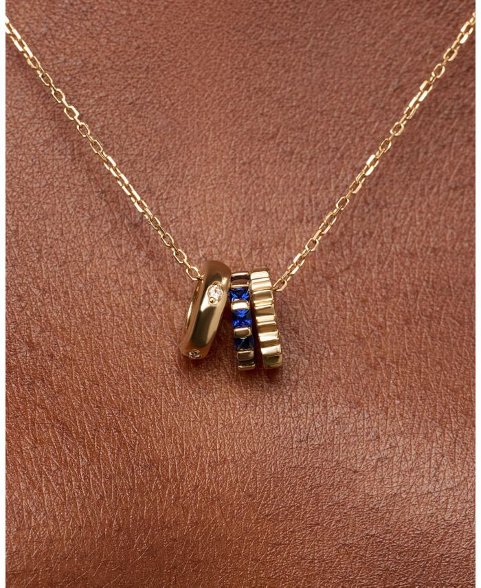 Solid Sapphire Zeno Charm Necklace