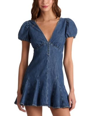Fara Puff Sleeve Denim Mini Dress