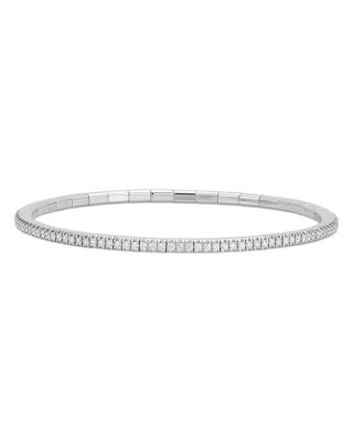 18K White Gold Extensible by Demeglio Diamond Tennis Stretch Bracelet