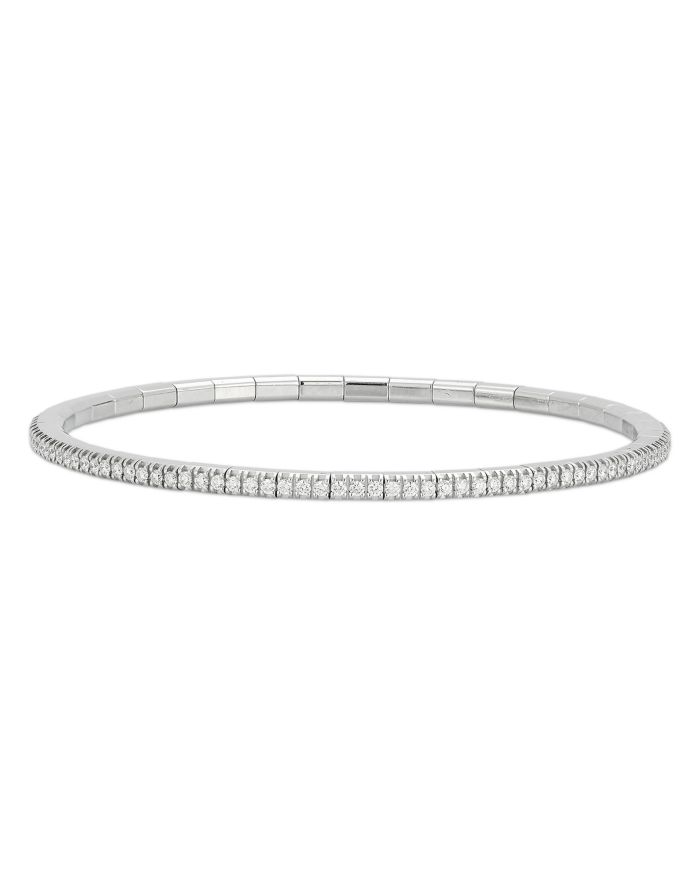 18K White Gold Extensible by Demeglio Diamond Tennis Stretch Bracelet