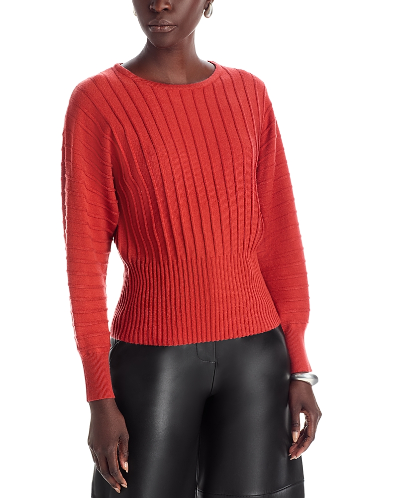 T Tahari Dolman Sleeve Ribbed Sweater In Red