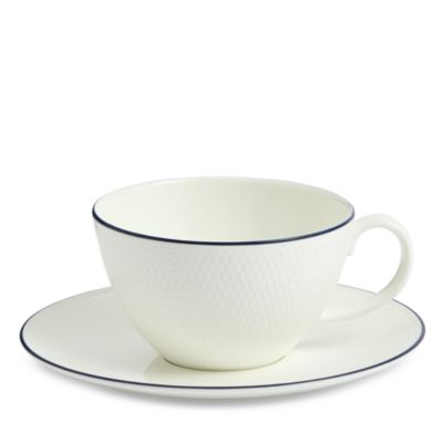 GIO 8.7 oz. Teacup & Saucer Set, Blue Line