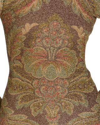 Printed Long Sleeve Boat Neck Top