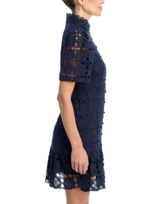 Floral Lace Mock Neck Mini Dress -Exclusive