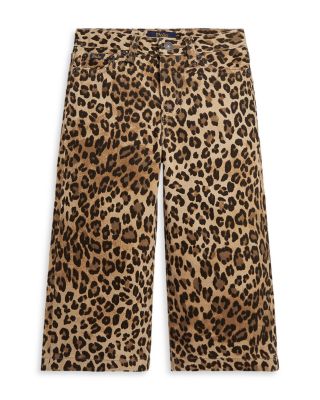 Girls' Leopard Print Wide Leg Jean - Little Kid