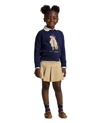Girls' Polo Bear Fleece Boxy Sweatshirt - Little Kid