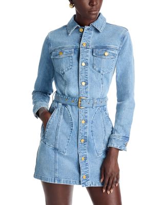 Denim Belted Mini Dress