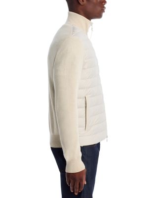 Padded Wool & Cashmere Zip-Up Cardigan