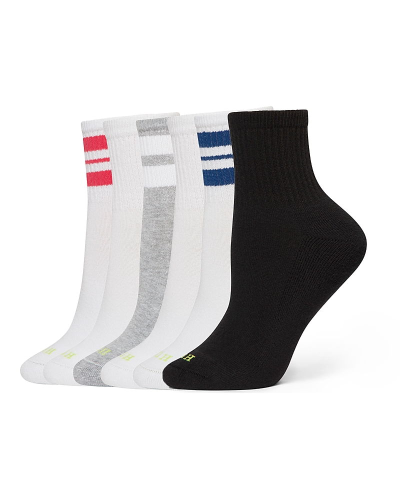 Hue Sport Mini Crew Socks, Pack Of 6 In Multi