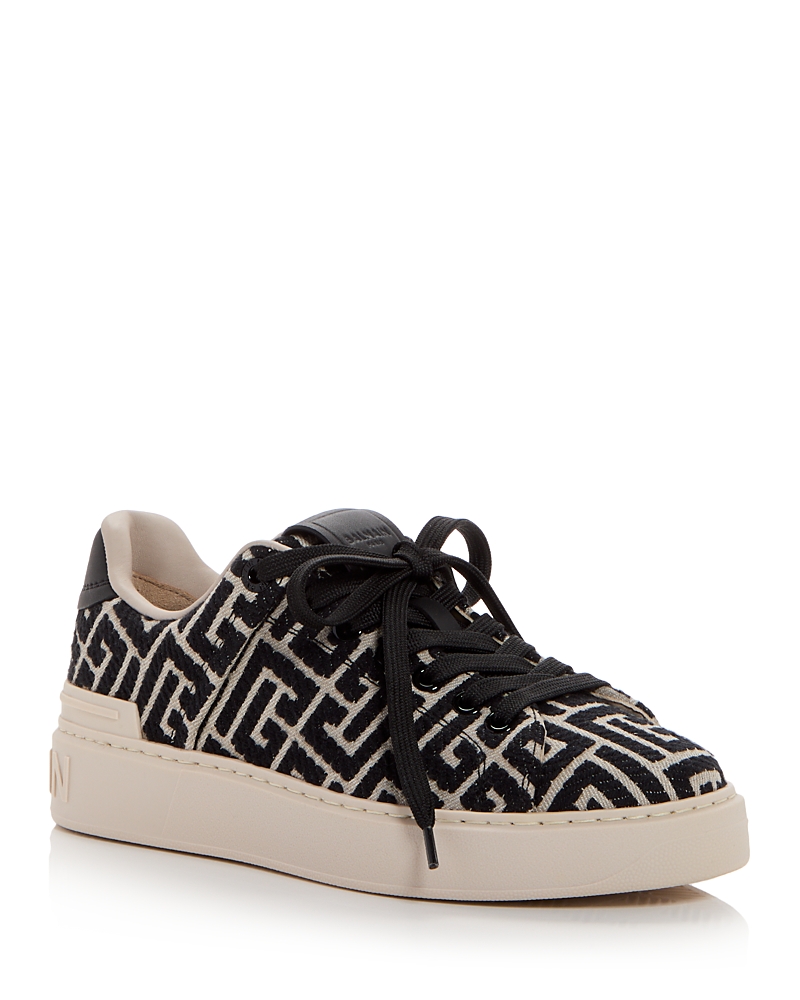 Balmain Women's B-court Monogram Sneakers In Multi