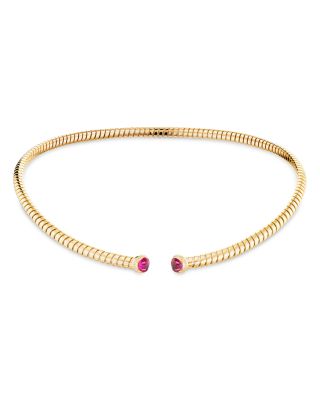 Trisolina Ruby & Diamond Collar Necklace in 18K Yellow Gold