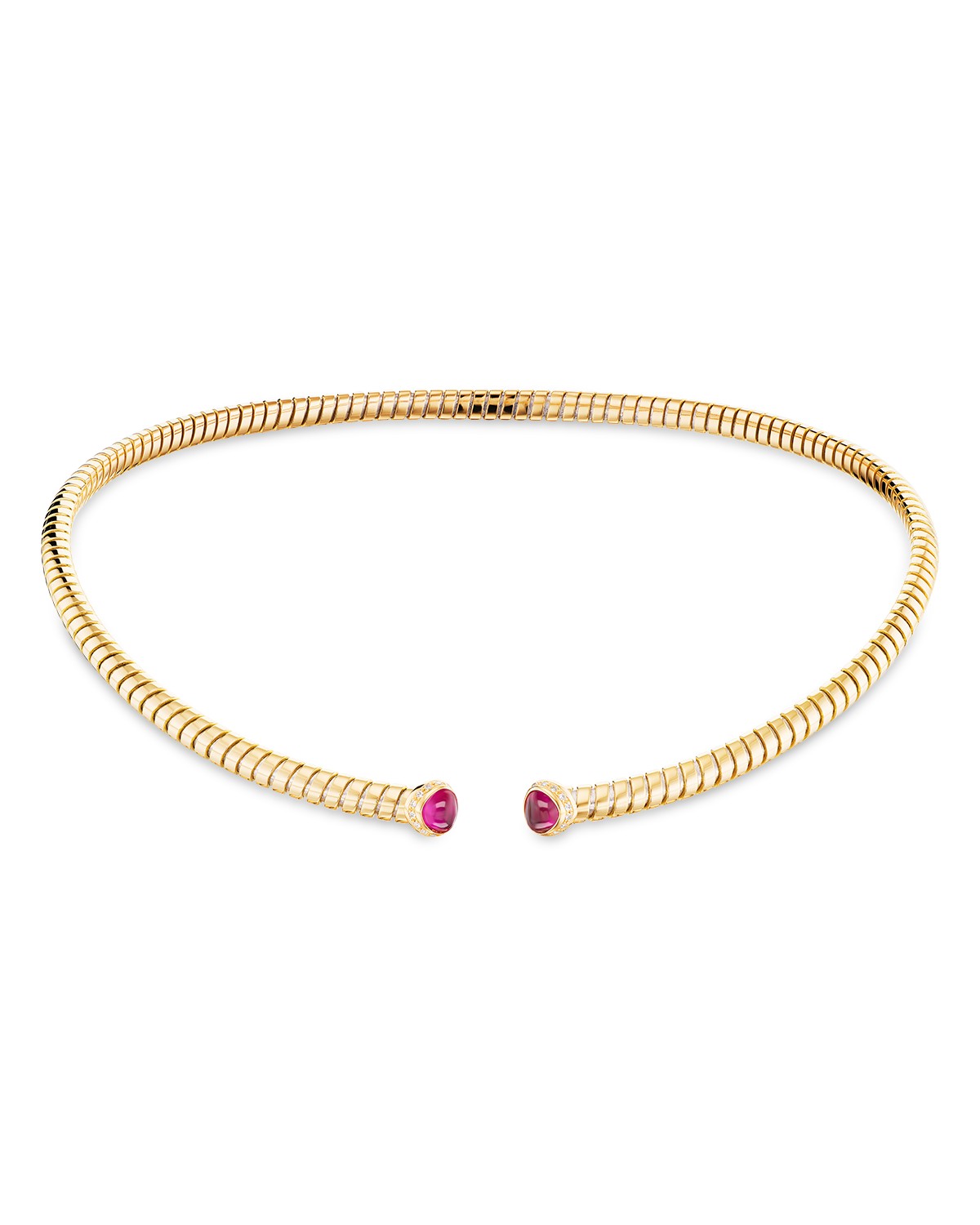 Marina B Trisolina Ruby & Diamond Collar Necklace in 18K Yellow Gold