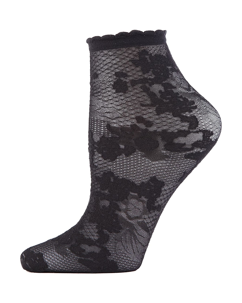Natori Scarlet Lace Sheer Shortie Socks In Black