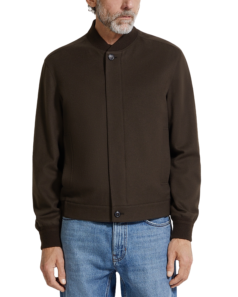 Zegna Oasi Cashmere Elements Bomber Jacket In Brown