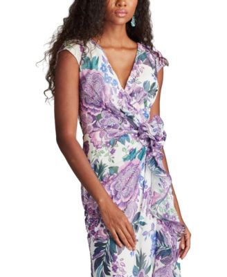  Sinai Floral Cascading Ruffle Gown
