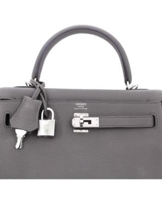 Kelly 25 Handbag Grey Togo with Palladium Hardware