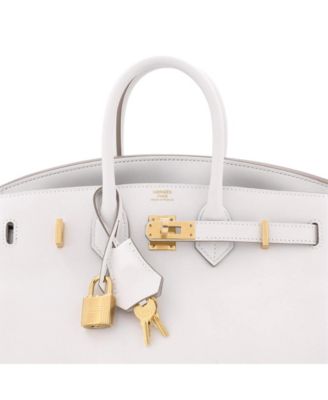 Birkin 25 Handbag Grey Swift with Gold Hardware