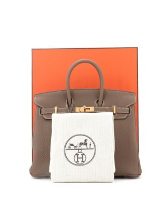Birkin 25 Handbag Grey Togo with Gold Hardware