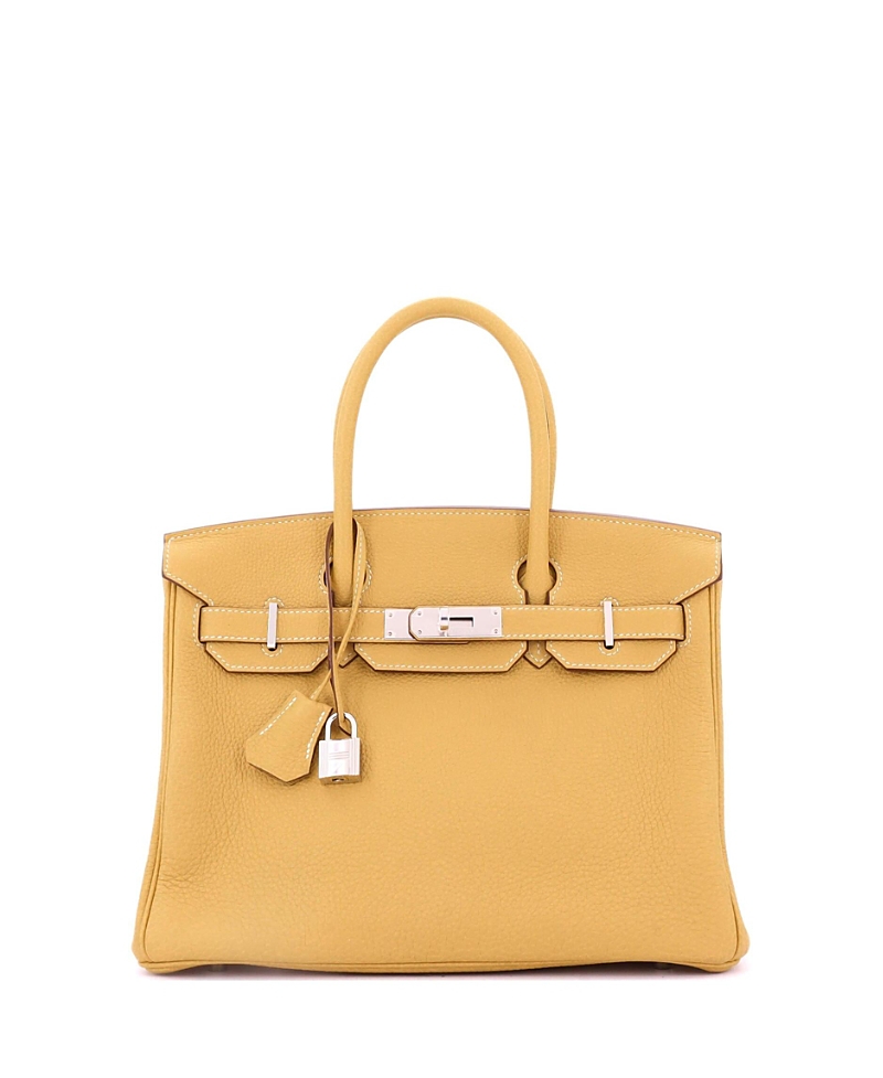 Pre-owned Pre-owned Hermes Hermes Birkin 30 Handbag Yellow Togo With Palladium Hardware