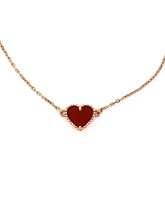  Sweet Alhambra Heart Bracelet 18K Rose Gold and Carnelian