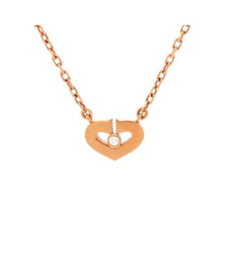 Pre-Owned Cartier - XS C Heart de Cartier Pendant Necklace 18K Rose Gold with Diamond