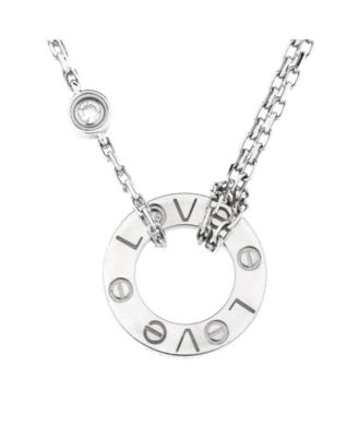 Pre-Owned Cartier - 2 Diamonds Love Pendant Necklace 18K White Gold with Diamonds