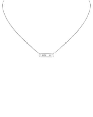 Diamond Baby Move Necklace in 18K Gold, 17.7", 0.14 tcw