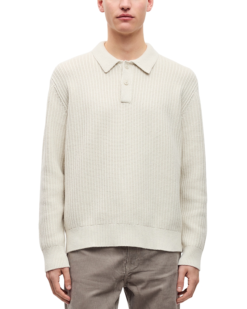 Samsoe & Samsoe Samse Samse Long Sleeve Polo Shirt In Neutral