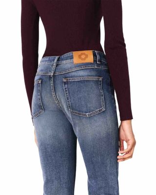 Zip Pocket Bootcut Jeans in Blue