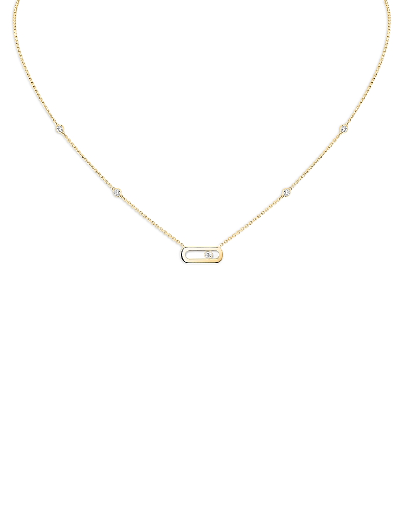 Messika Diamond Move Uno Necklace In 18k Gold, 17.7, 0.10 Tcw In Gold