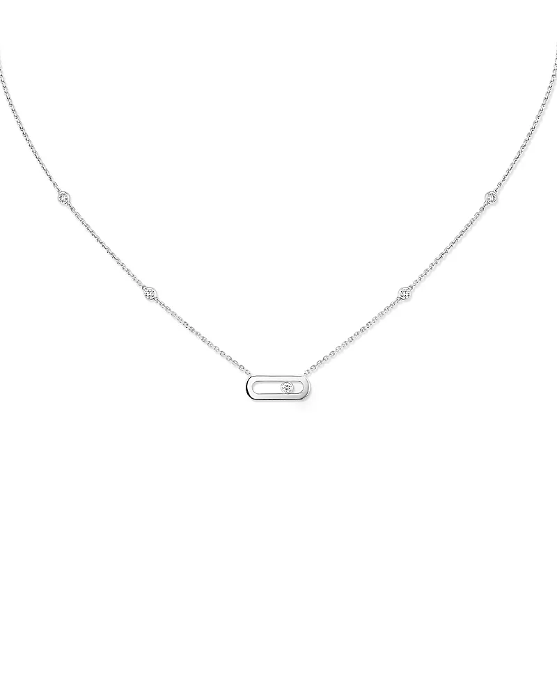 Messika Diamond Move Uno Necklace in 18K Gold, 17.7, 0.10 tcw