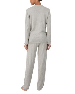 Long Sleeve Notch Collar Long Pants Pajama Set