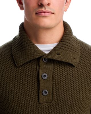 Honeycomb Wool Long Sleeve Mock Neck Sweater