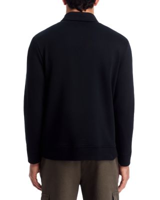 French Terry Long Sleeve Zip Polo Shirt