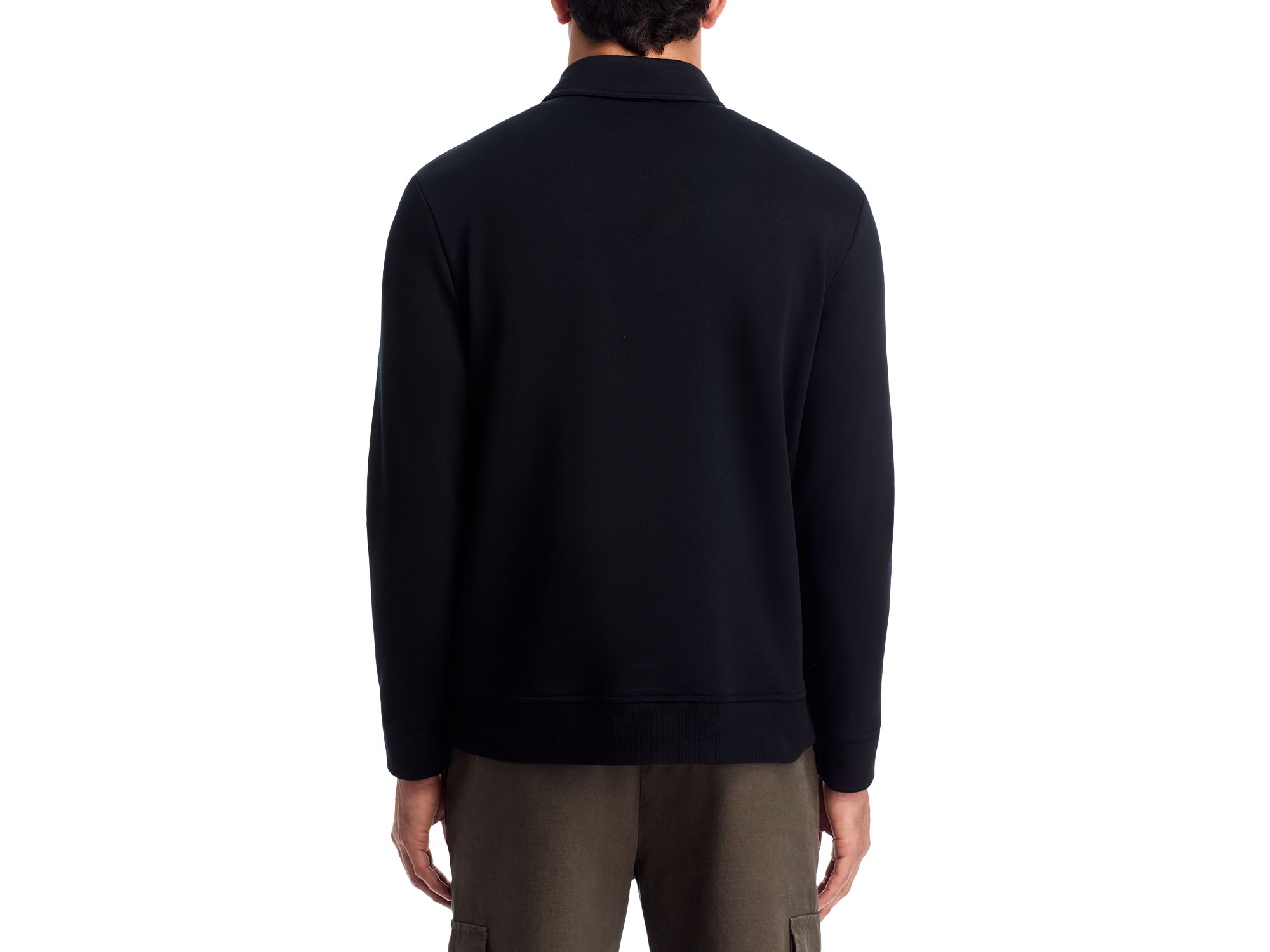 French Terry Long Sleeve Zip Polo Shirt — Image 3
