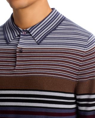 Wool Striped Polo Sweater