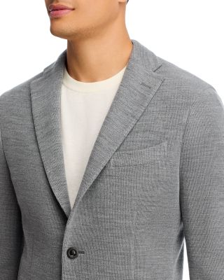 Wool Blend Honeycomb Knit Slim Fit K-Jacket