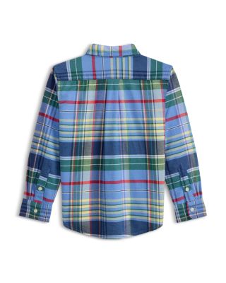 Boys' Plaid Brushed Cotton Oxford Shirt - Little Kid