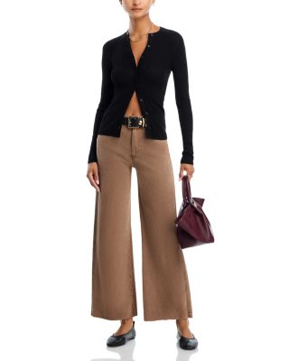 Anessa High Rise Raw Hem Wide Leg Jeans in Vintage Canewood