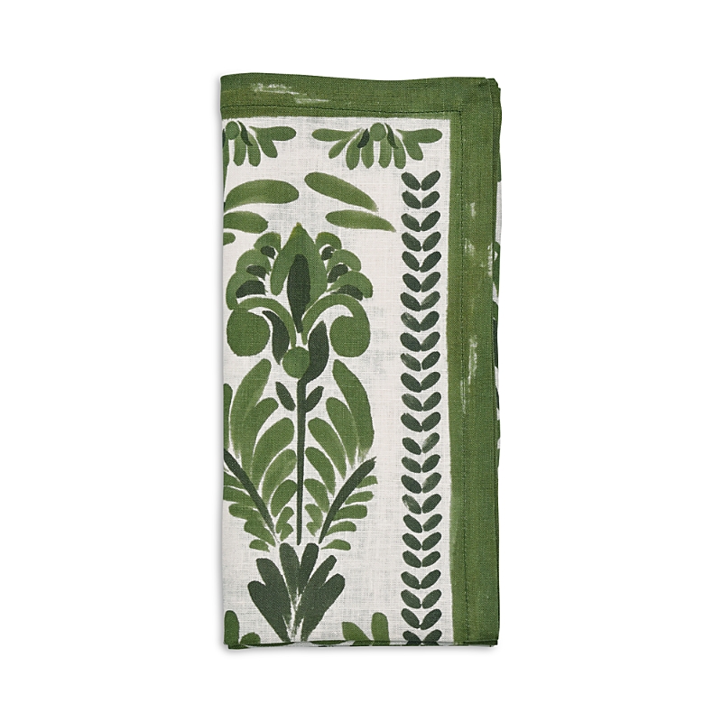 Kim Seybert Botanica Napkin In Ivory And Green In Green