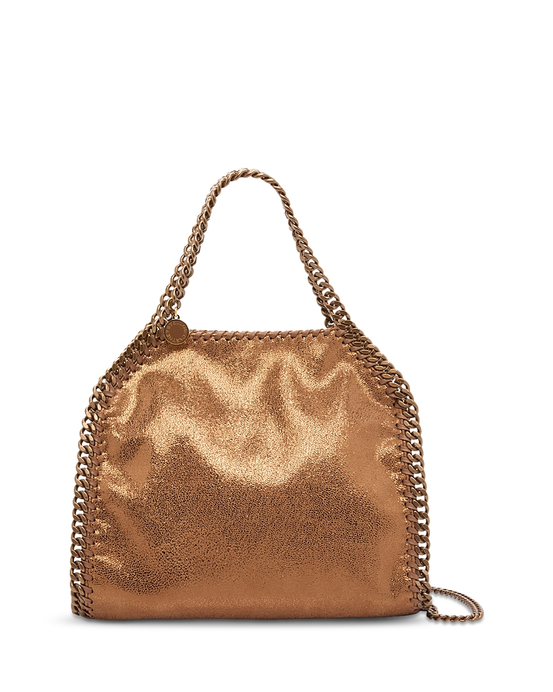 Stella Mccartney Mini Falabella Shiny Dot Faux Leather Crossbody Bag In Brown