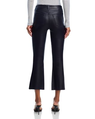 Kendra High Rise Crop Flare Jeans in Metro Coated