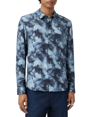 Rodney Printed Covered Placket Shirt