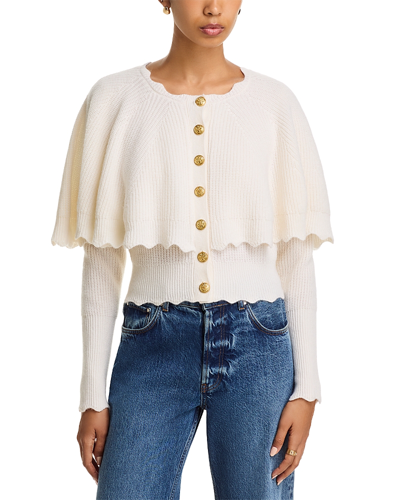 Loveshackfancy Daelyn Cardigan Sweater In White